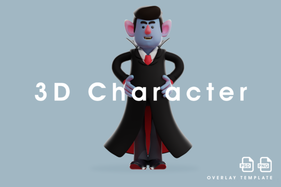 3D Dracula Vampire Design with Cool Pose