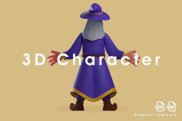 3D Witch Cartoon Design Standing Back