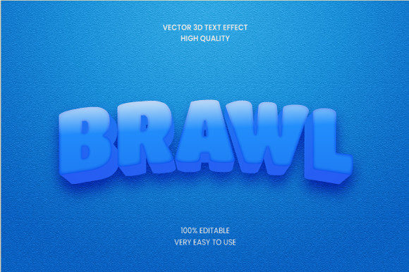 Brawl 3D Text Effect Graphic Mockup