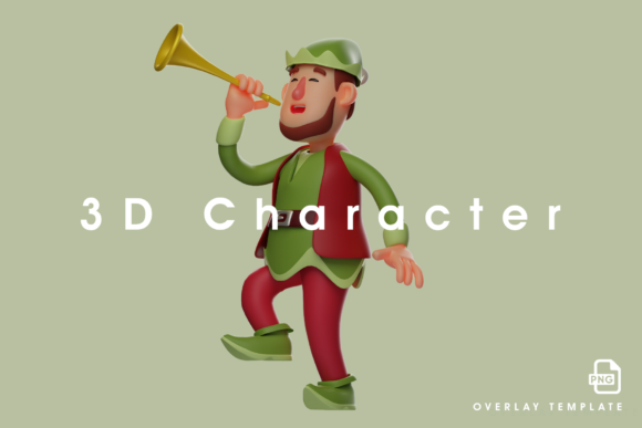 Bringing Holiday Cheer to Life: The Magic of 3D Elf Cartoon Designs Playing the Trumpet