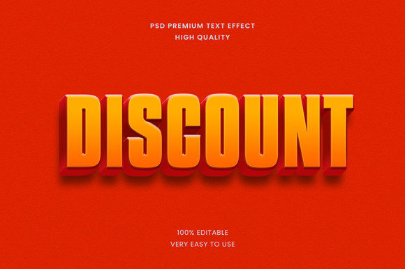 Discount 3d Text Effect PSD Mockup: Elevate Your Designs