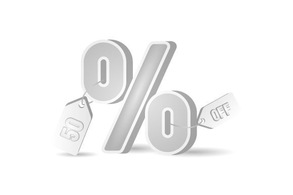 Elevate Your Visuals with 3D Percentage Tag Design Vector Isolated on White Background