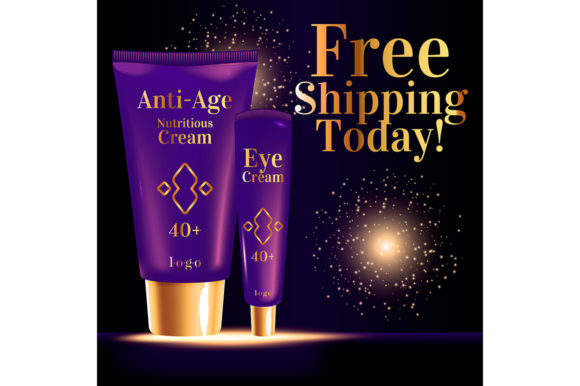 Free Shipping Today Realistic Vector: Elevate Your Cosmetic Branding