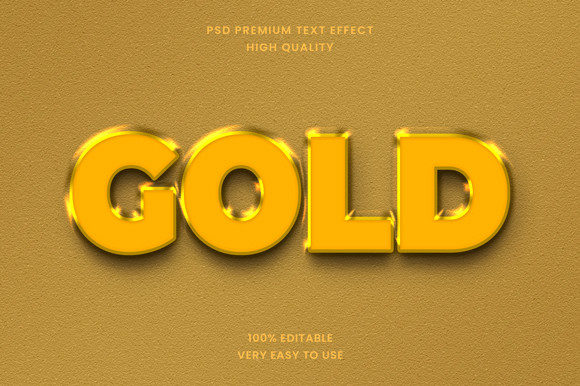 Gold Shiny 3d Text Effect PSD Mockup: Elevate Your Visual Projects with Precision