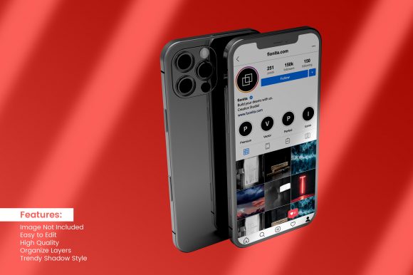 iPhone 12 Mockup with Instagram Post
