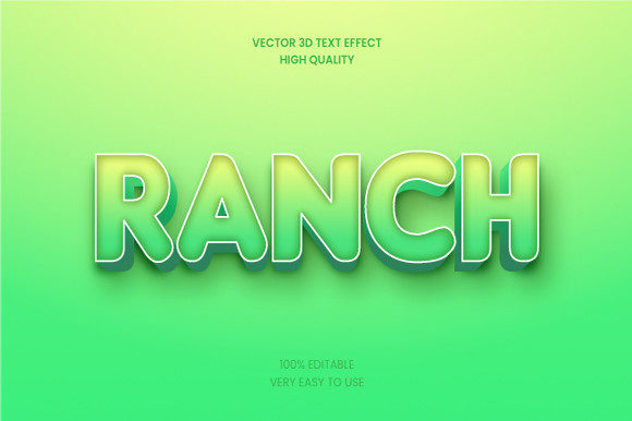 Ranch 3D Text Effect Mockup Graphic: Elevate Your Visual Design