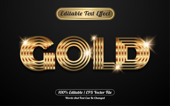 Text Effect Gold 3d Elegant Design
